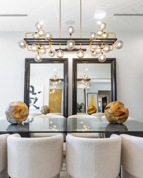 Viaggio Linear Chandelier, Smoke/Polished Nickel