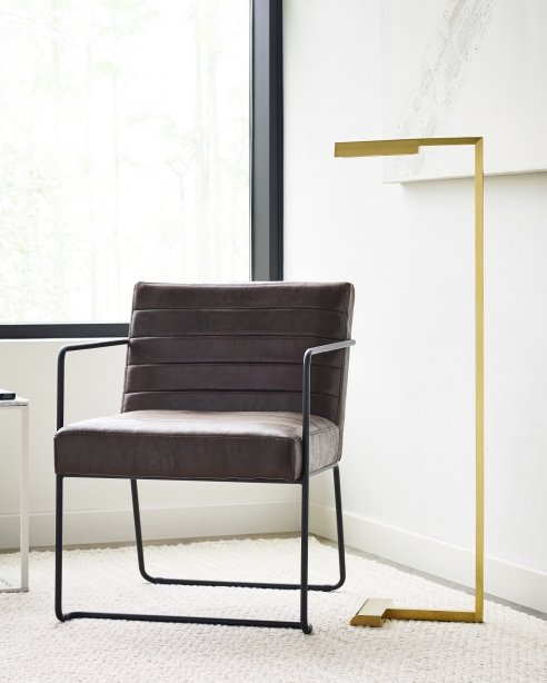 Dessau 46 Floor Lamp Natural Brass