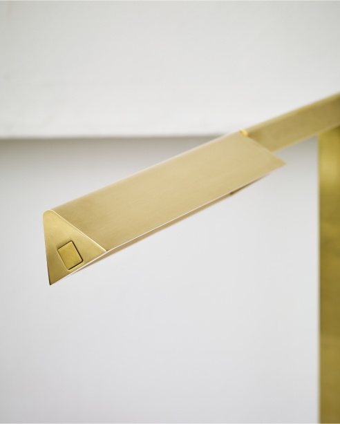 Dessau 46 Floor Lamp Natural Brass