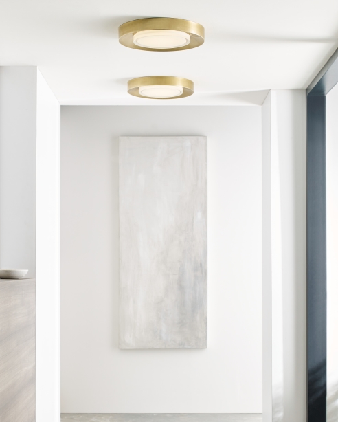 Hilo 16 Flush Mount, Natural Brass