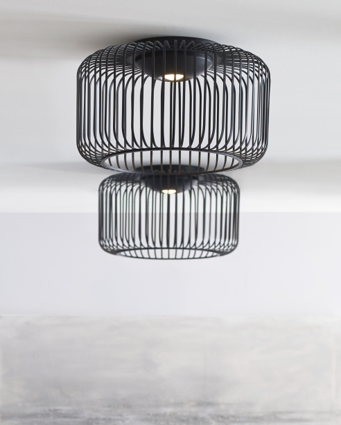 Kai 15 Flush Mount, Nightshade Black
