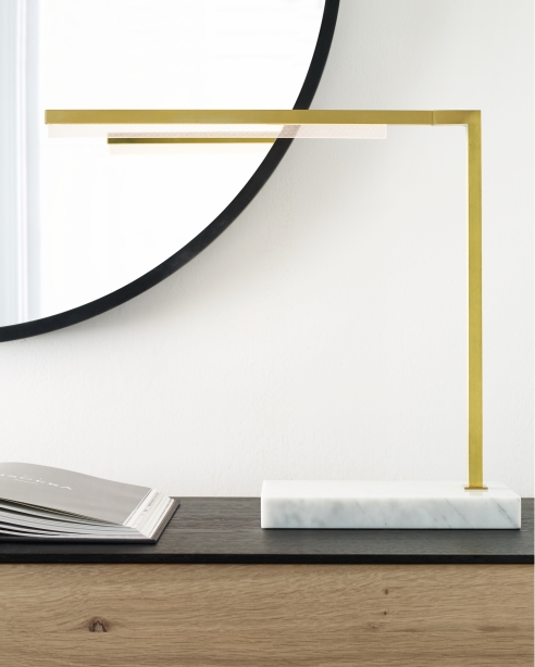 Natural Brass / White Marble
