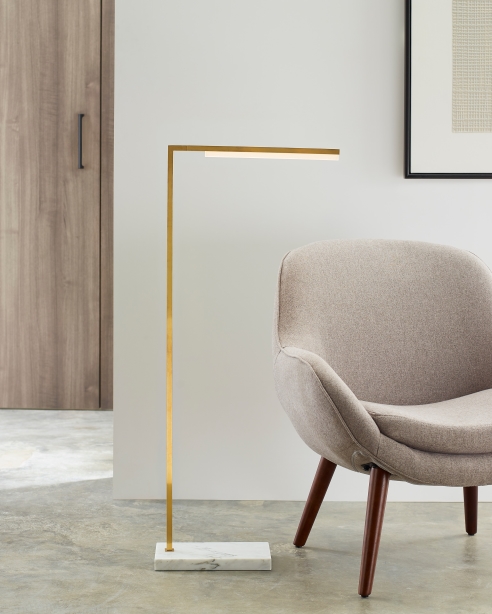 Klee 43 Floor Lamp Natural Brass