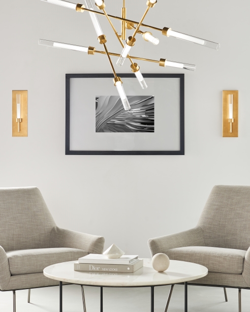 Linger 12-Light Abstract, Natural Brass<BR>Linger Wall, Natural Brass