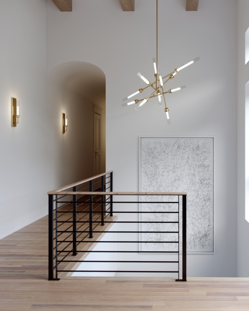 Linger 12-Light Abstract: Natural Brass<br>Linger Wall: Natural Brass