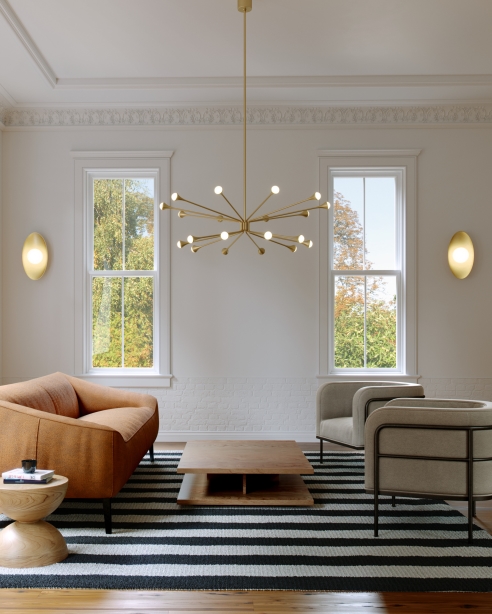 Lody 20-Light Chandelier: Aged Brass<br>Joni 16 Wall: Aged Brass