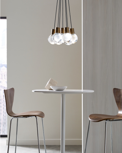 Mina 7-Light, Black and Brass
