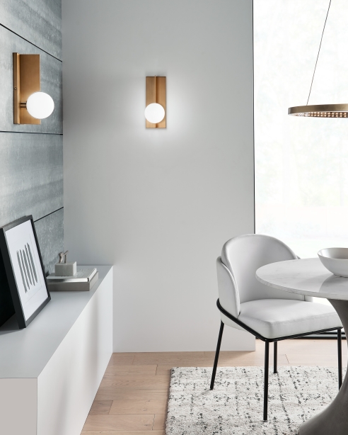 Orbel Wall, Aged Brass<BR>Vellavi 24, Natural Brass