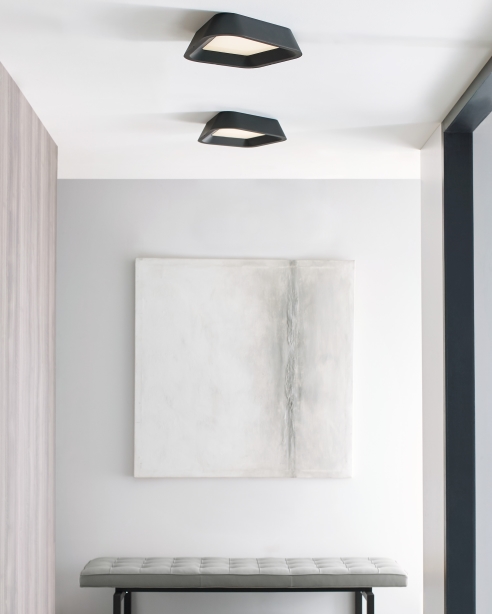 Rhonan Flush Mount, Nightshade Black