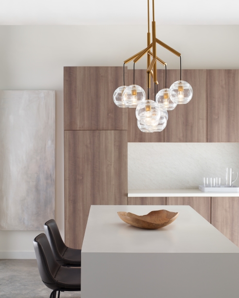 Sedona Double Linear: Clear/Aged Brass