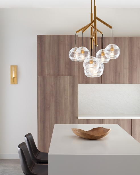 Sedona Double, Clear/ Aged Brass<BR>Linger Wall, Natural Brass