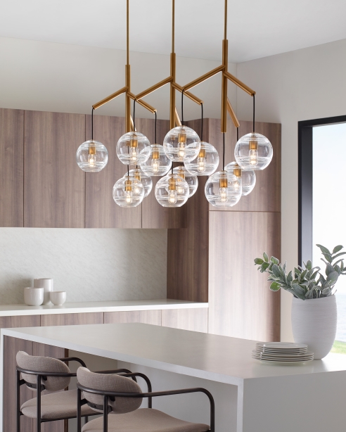 Sedona Triple Linear: Clear/Aged Brass