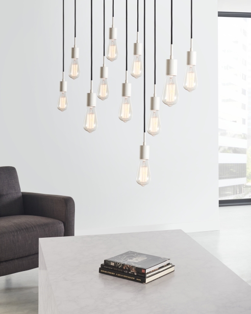 Soco: White Modern Socket with Black Cord