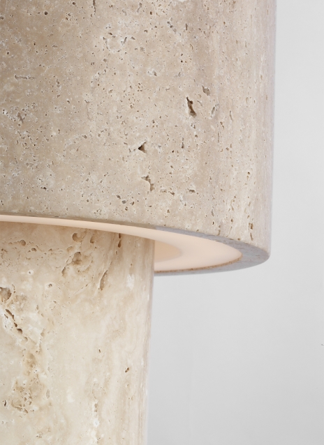 Kennett Small Travertine Table Lamp Alt Image