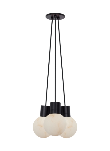 Mina Alabaster 3-Light Small Chandelier