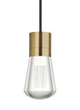 Natural Brass Finish Black Cord