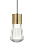 Natural Brass Finish Black & White Cord