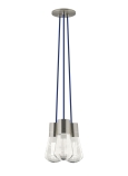 3-Port<br>Satin Nickel Finish<br>Blue Cord