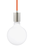 Satin Nickel<br>Modern Socket<br>Orange Cord