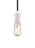 White Modern Socket<br>Black Cord